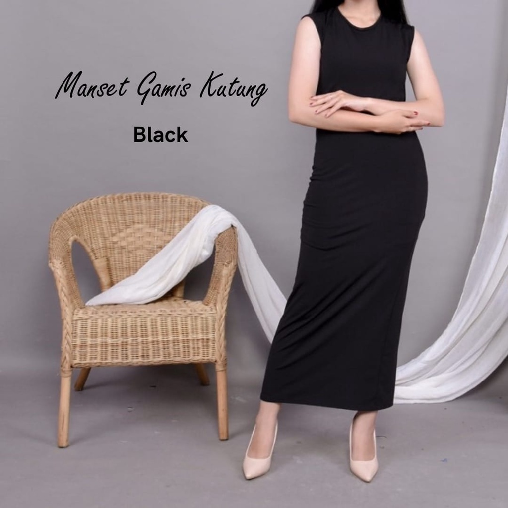Manset Gamis Kutung Span Inner Dress Singlet Polos Dalaman Yukensi Tanpa Lengan Premium