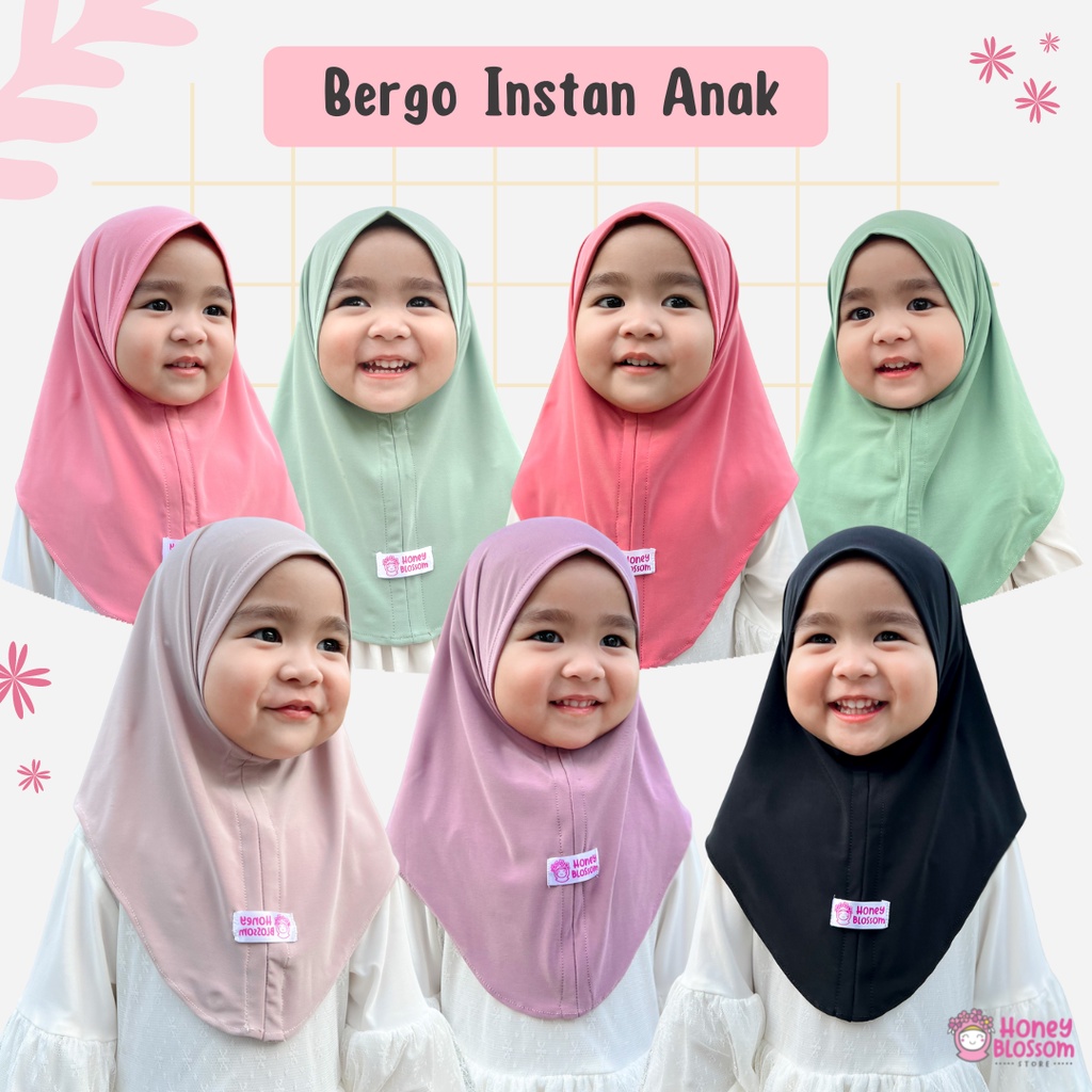 HoneyBlossom - hijab anak / jilbab bayi anak perempuan / hijab bayi / jilbab bayi / bergo instant anak bayi zara