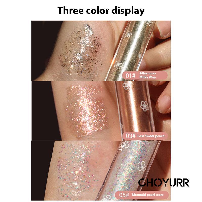 【COD】Eyeshadow Shimmer Bayangan Mata Liquid Glitter Berlian Flash Monochrome High-gloss 2 in 1 Eye Makeup-CH