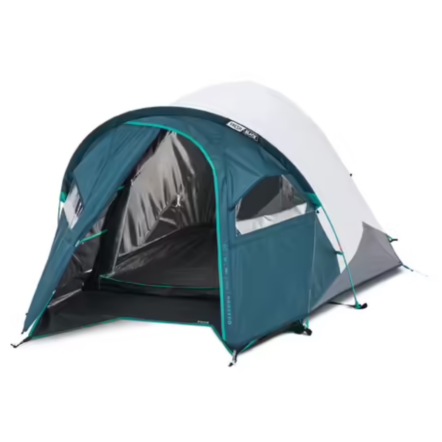 QUECHUA MH100 Tenda Camping Fresh &amp; Black XL Untuk 2 Orang