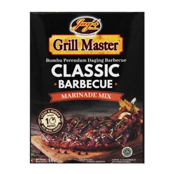 

Jay's Classic Barbecue Marinade / Bumbu Perendam Daging Barbecue 30 Gr