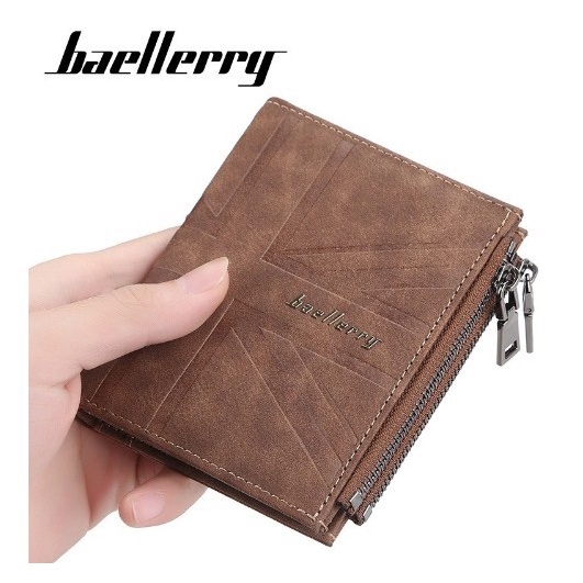 Dompet Pendek Pria Kulit Baellerry DR056  AWET DAN KUAT Cokelat Kualitas Premium Terbaru Keren Walle