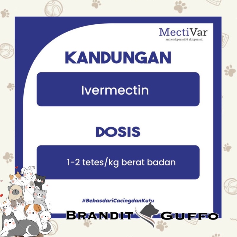 Mectivar obat anti parasit anti kutu caplak anjing kucing dog cat hewan