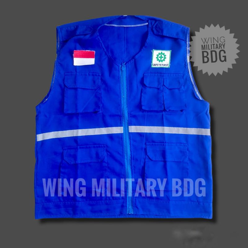 Rompi Safety Proyek Free Bordir Logo Safety Bendera