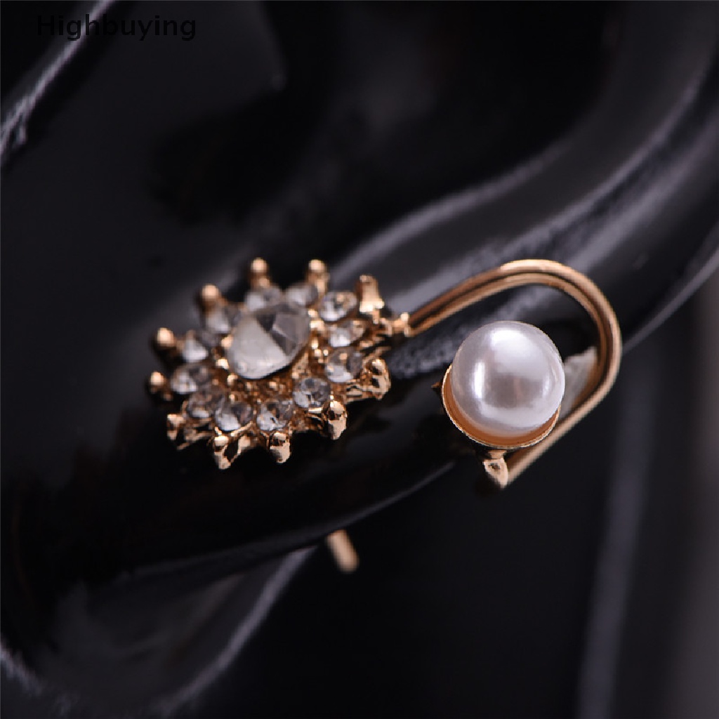 Hbid 1pasang Mutiara Berlian Imitasi Ear Stud Earrings Kristal Telinga Klip Perhiasan Lady Elegan Glory