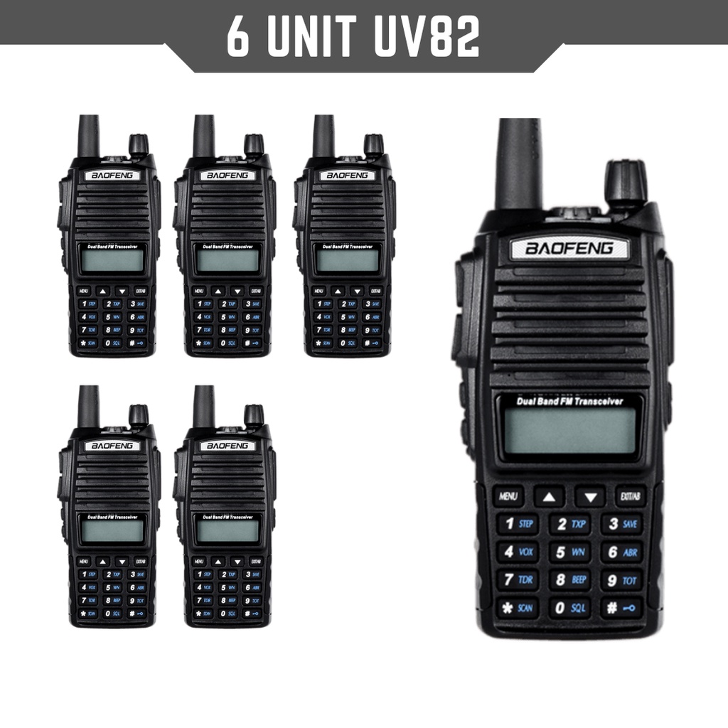 Paket Murah 6 Unit HT Handy Talky Bofeng UV82 Dualband / Radio Walkie Talkie Bopeng BF UV 82 VHF UHF