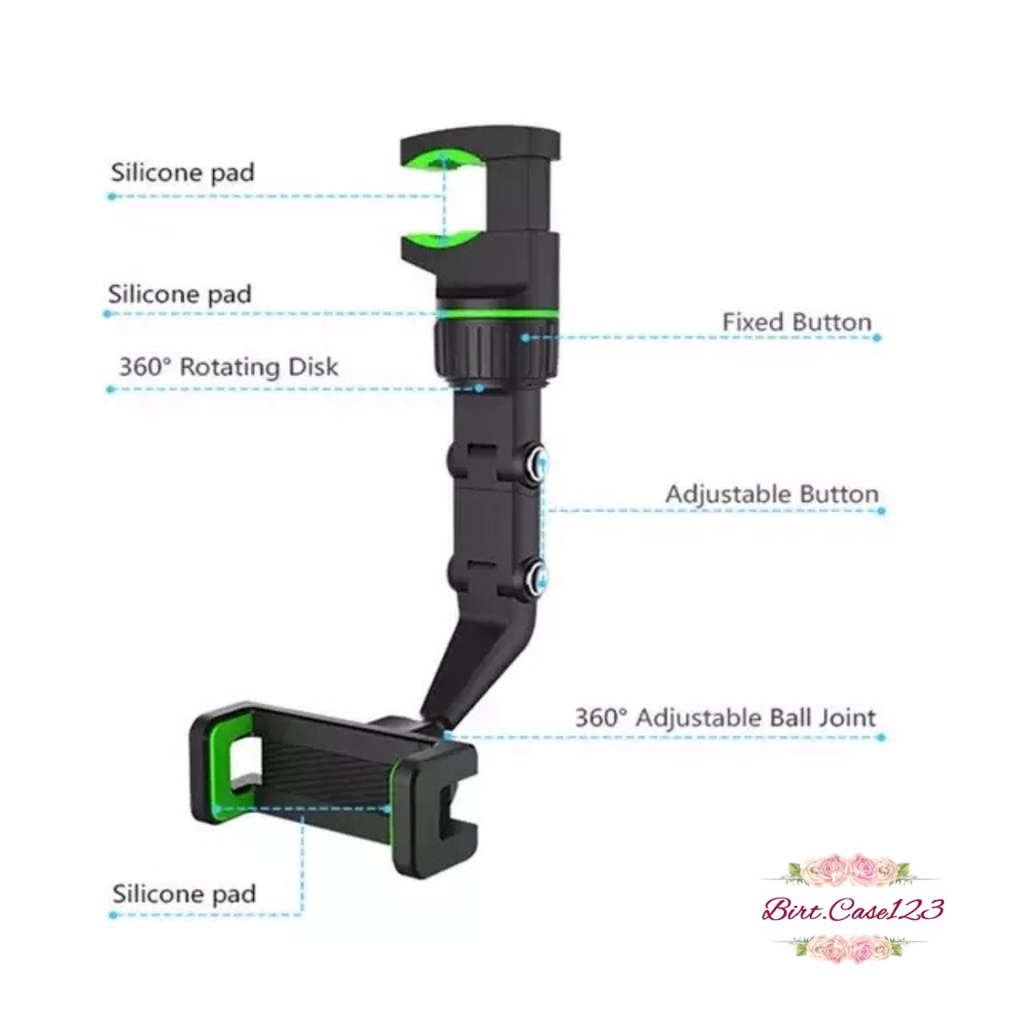 CAR PHONE HOLDER ORIGINAL PENYANGGA HP DI MOBIL REARVIEW MIRROR KACA TENGAH MOBIL JEPITAN STAND HANDPHONE GAGANG SPION TENGAH BC6969