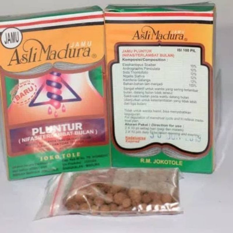 Pil Nifas Asli Madura/Pluntur isi 100 Jamu Herbal Jokotole