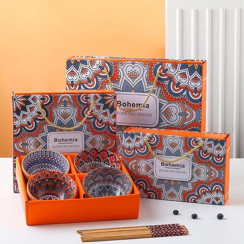 Ceramic Bowl Orange And Kelinci CNY Christmas Parsel Hampers Mangkok Dragon Imlek 2024 Kado Nikah Ulang Tahun