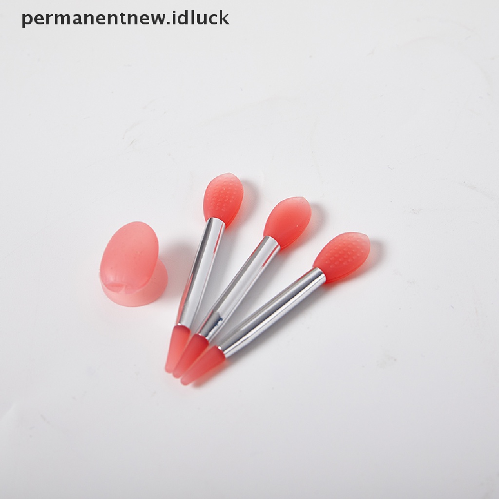 [luckypermanentnew] 3pcs Silikon Lip Balms Lip Mask Brush Dengan Sucker Penutup Debu Makeup Brushes [ID]