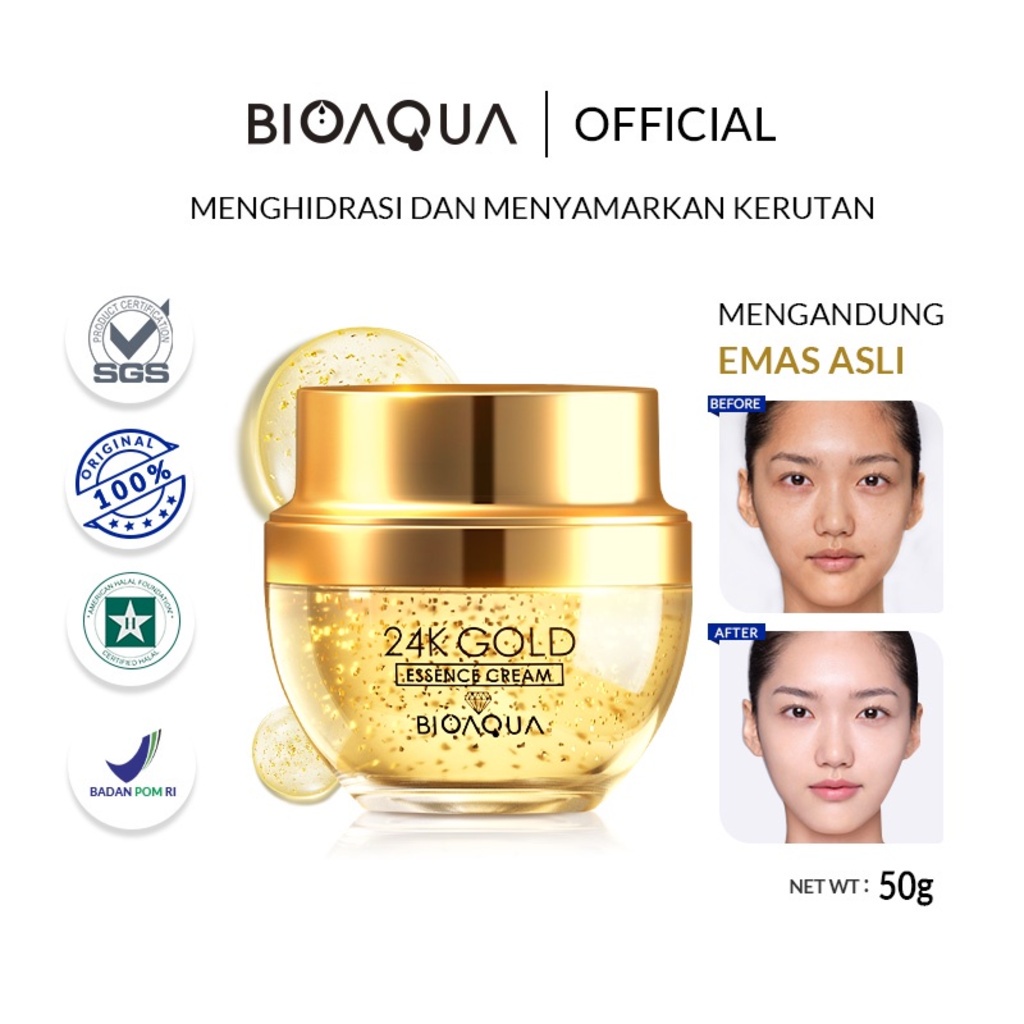 BIOAQUA 24k Gold Cream 50g | Gold Skin Care Essence Cream 50g