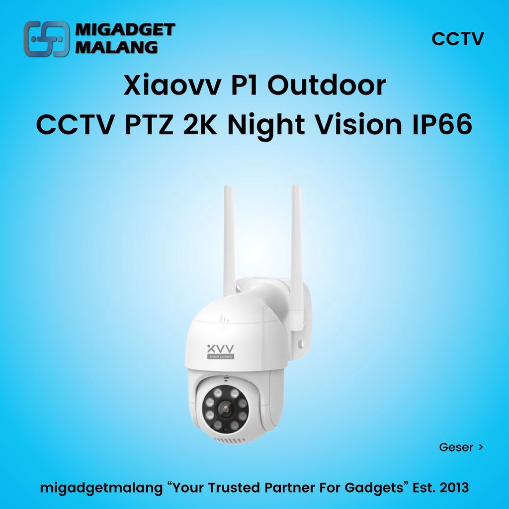 Xiaovv P1 Outdoor Kamera CCTV PTZ 2K FHD Night Vision IP66 Tahan Air