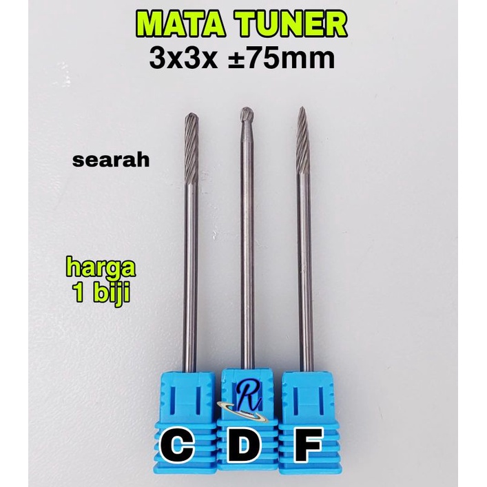 1 biji mata bor tuner kerok 3x3x75mm  porting 2T tungsten carbide