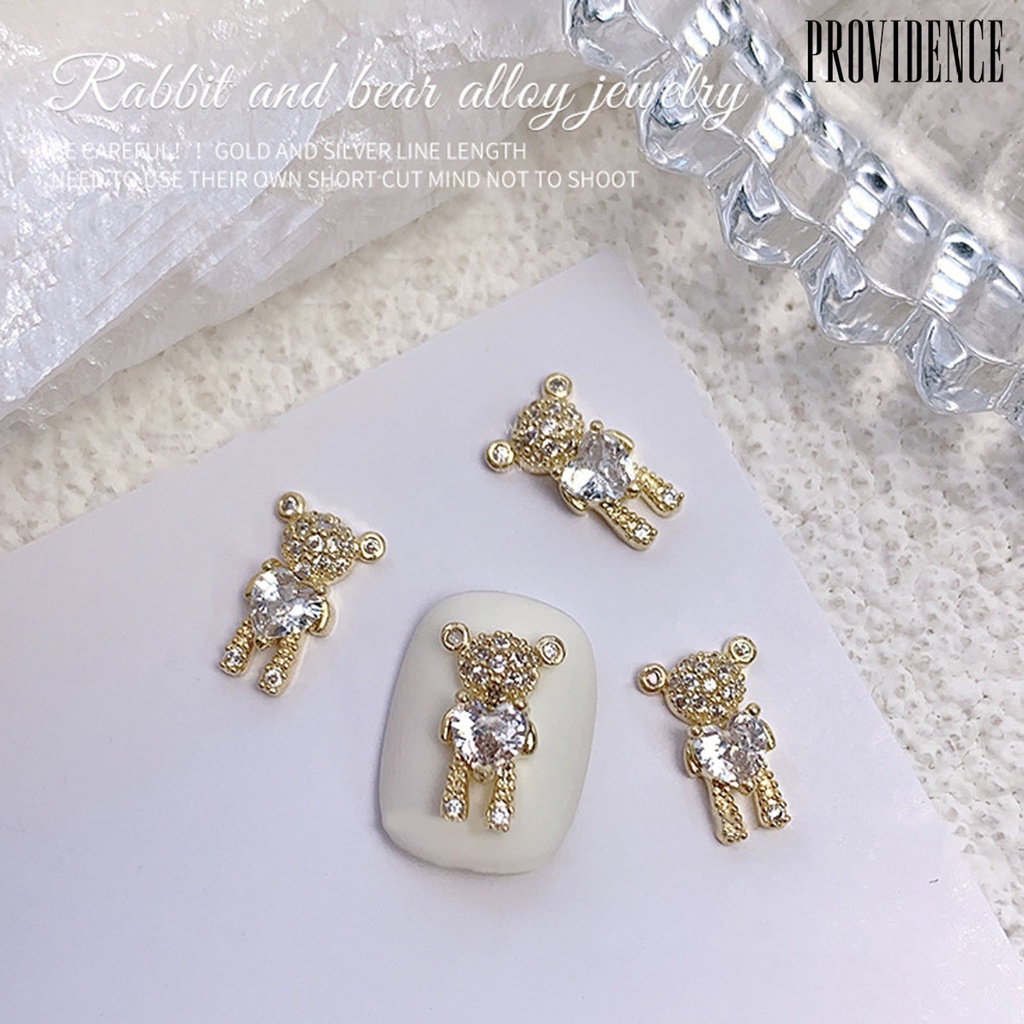 Providence 5pcs Dekorasi Kuku Mutiara Imitasi Bentuk Beruang Indah Kelinci Efek 3D Kuku DIY Ukuran Mini Kartun Stiker Kuku Perlengkapan Kuku