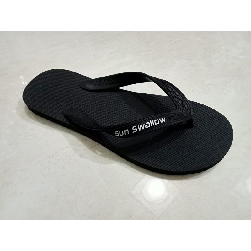 Sandal Jepit Sun Swallow Full Black size 9 9,5 10 10,5 11 12