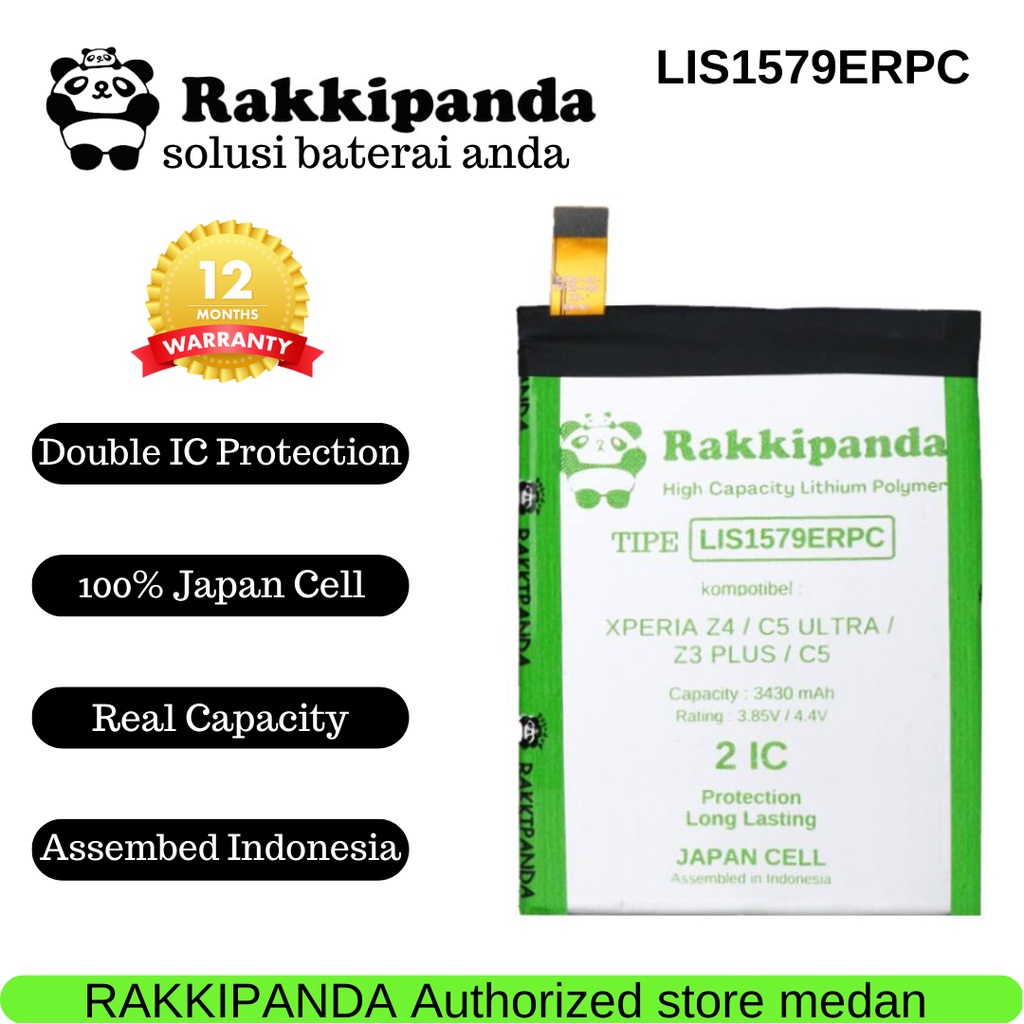 BATERAI RAKKIPANDA LIS1579ERPC FOR XPERIA Z4 / XPERIA C5 ULTRA / XPERIA Z3 PLUS / XPERIA C5