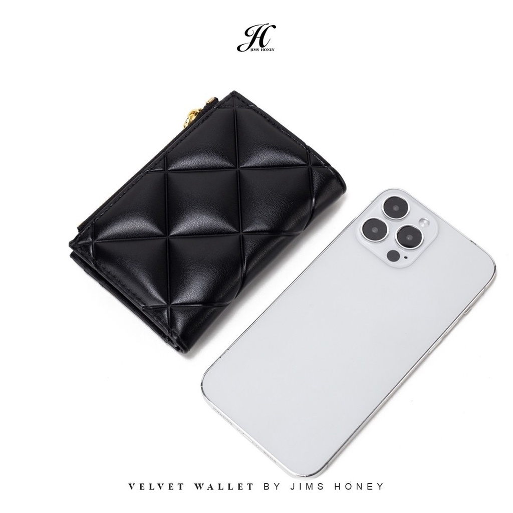 Jims Honey Velvet Wallet Dompet Kecil Kartu Wanita Simple Tipis Kekinian JH
