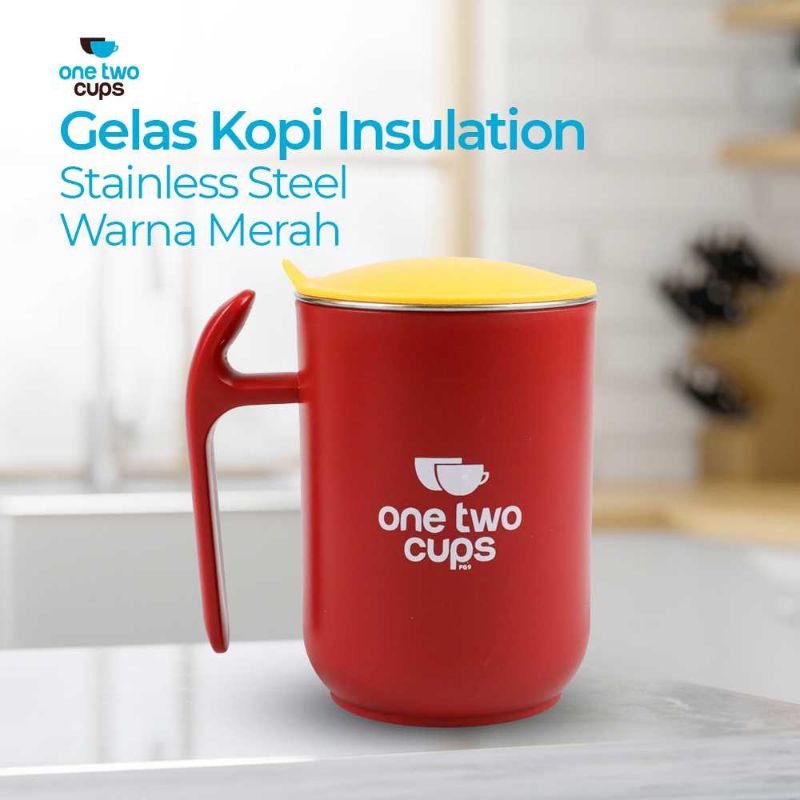 One Two Cups Gelas Kopi Stainless Steel Insulation Sealed Cup