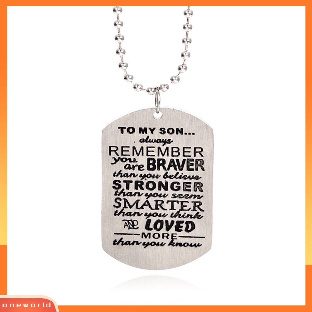{oneworld} To MY SON Army Style Dog Tag Kalung Pria Liontin Stainless Steel