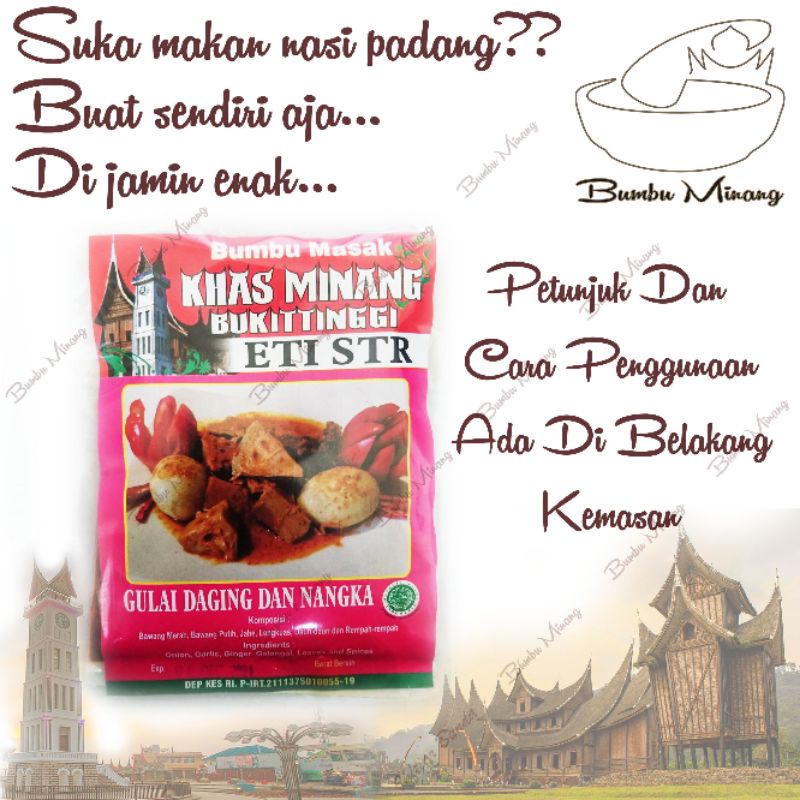 

bumbu minang gulai daging & nangka Eti STR khas rumah makan padang sumatra barat sumbar bukittinggi