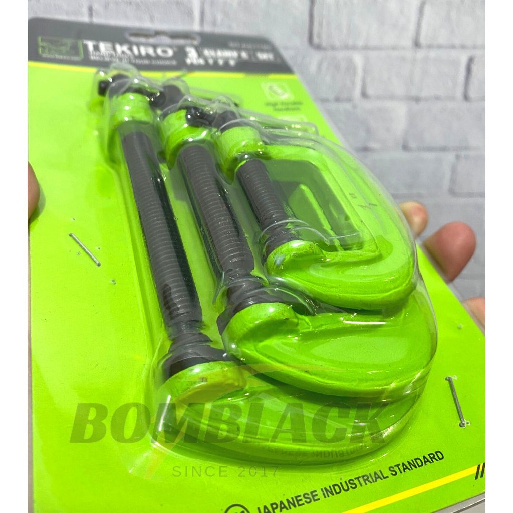 TEKIRO Klem C Set 3 Pcs Clamp C Set Penjepit Catok Kayu 1&quot; 2&quot; 3&quot; Besi