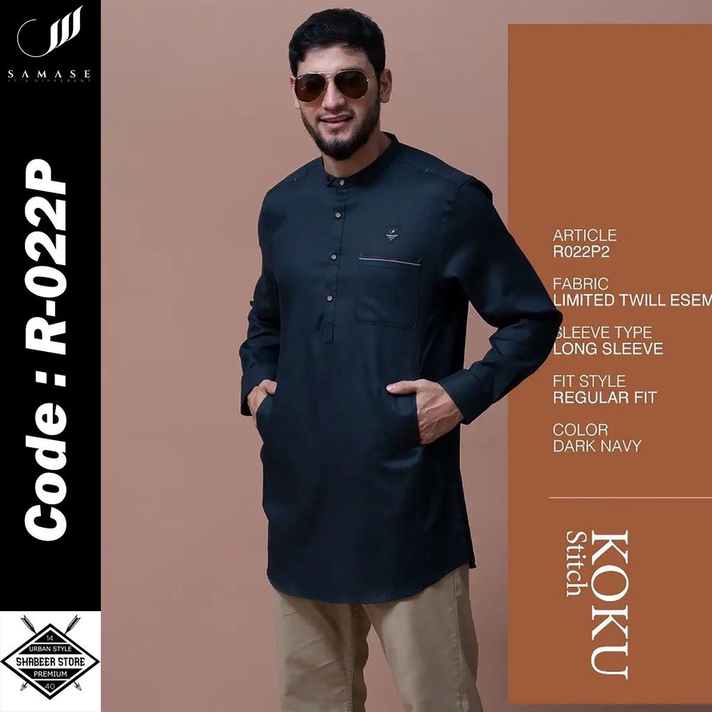 SAMASE Koku Stitch 1  Baju Koko Kurta Lengan Panjang