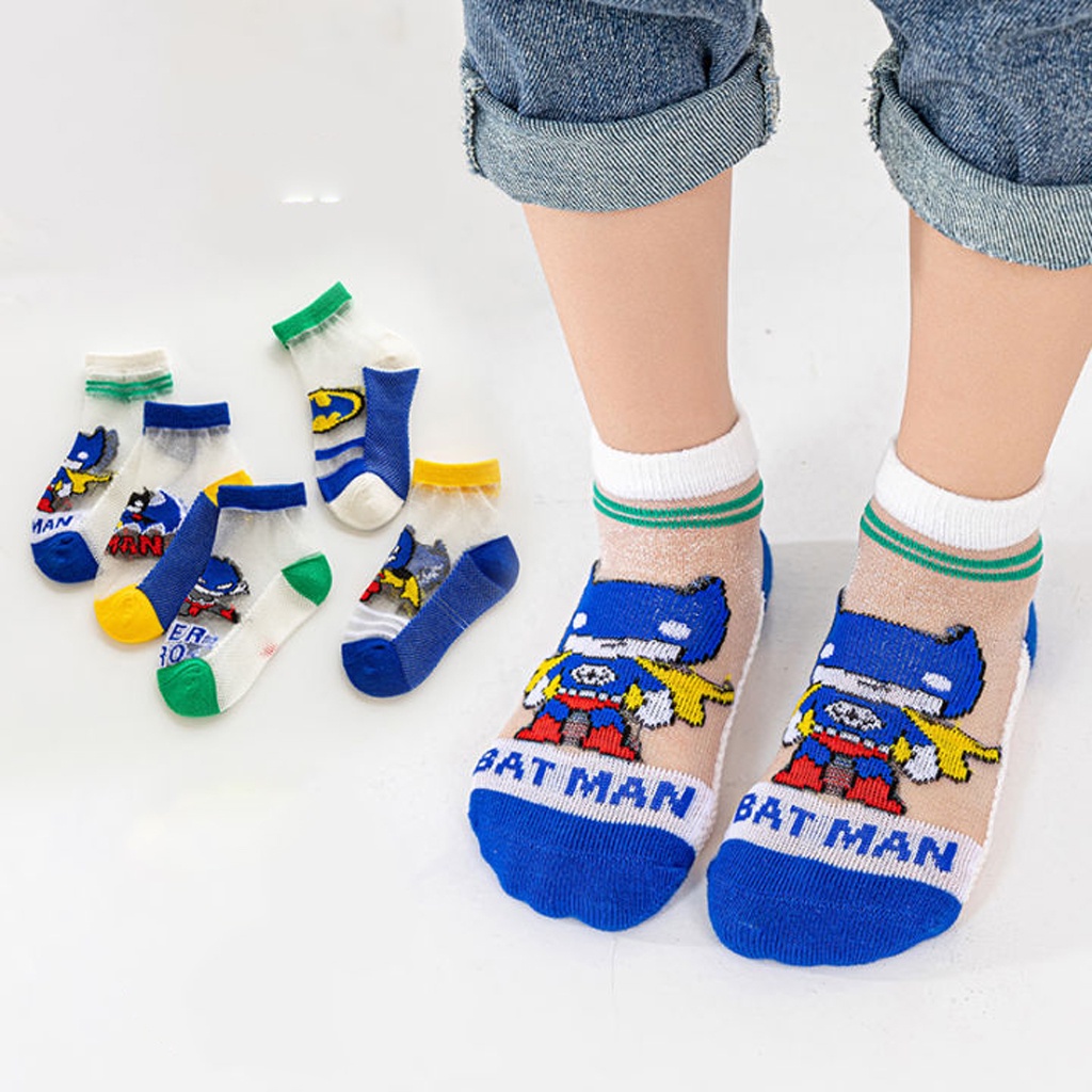 INDOMINI  Kaos Kaki Anak Motif Batman Transparan Kaus Kaki Bayi Lucu kk048