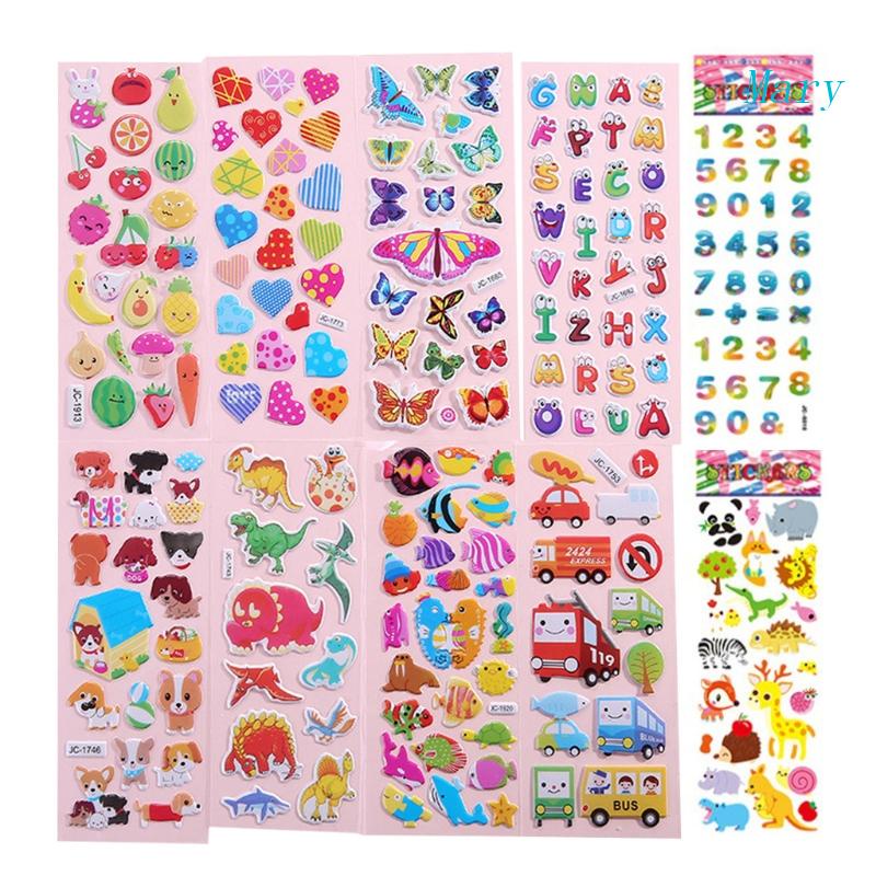 Mary Kartun Puffy Sticker 3D Graffiti Sticker Mudah Mengelupas Scrapbook Stiker 3D Cutting Mug Stiker Anak Pesta G