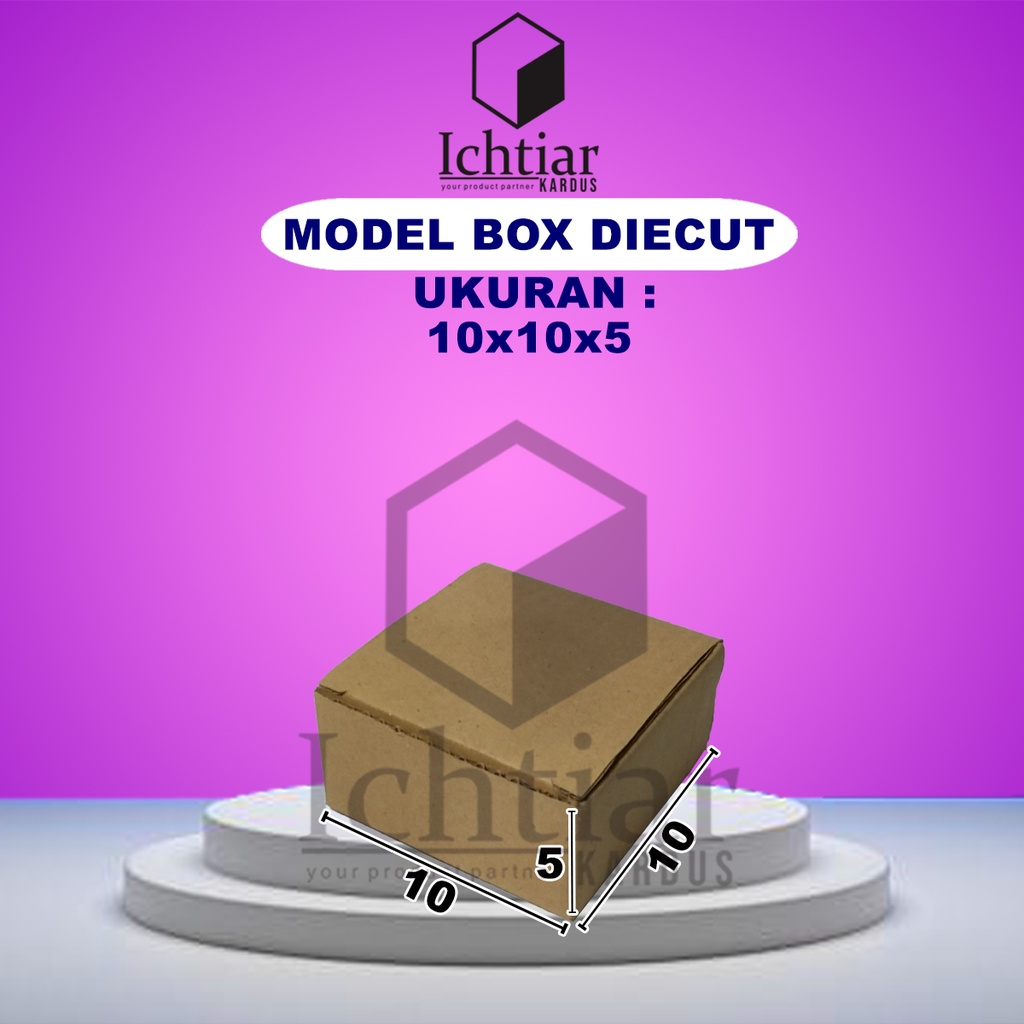 

Karton / Kardus / Box Packing Diecut Ukuran 10x10x5 Cm