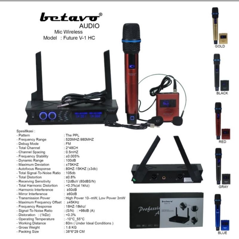 Mic wireless Betavo Future V1 handle clip Microphone wireles v 1