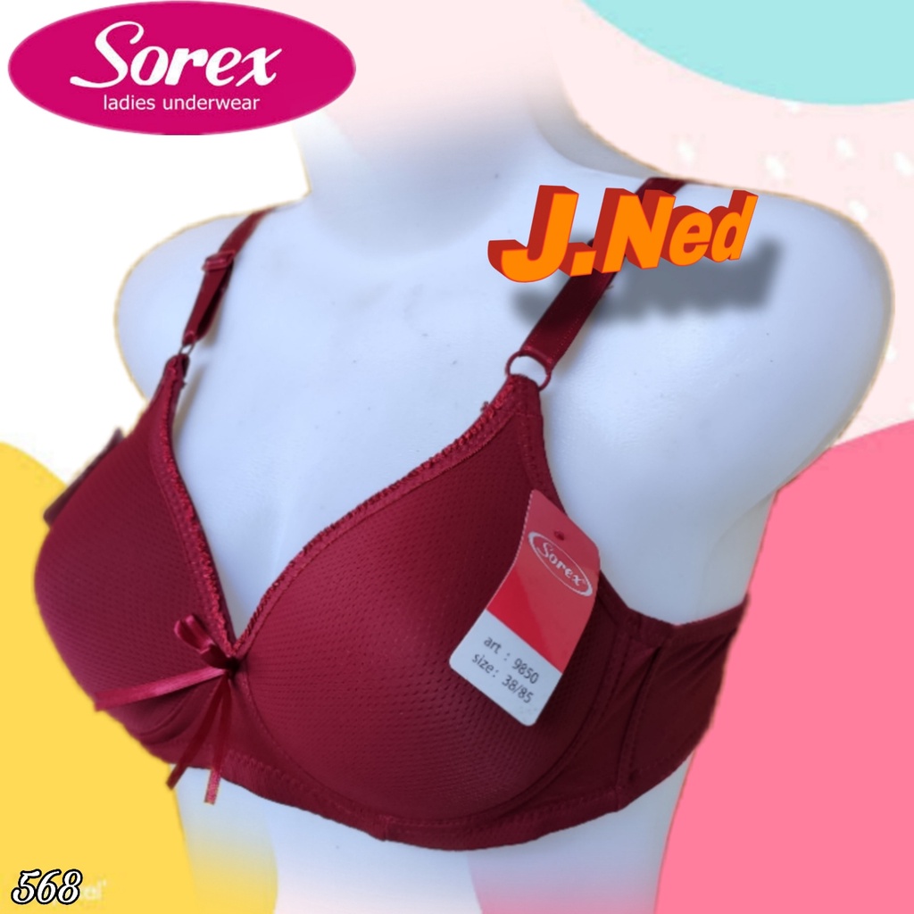 J568 BRA/BH SOREX BUSA TANPA KAWAT CUP B DUA PENGAIT SIZE 34 - 40 HARGA SATUAN