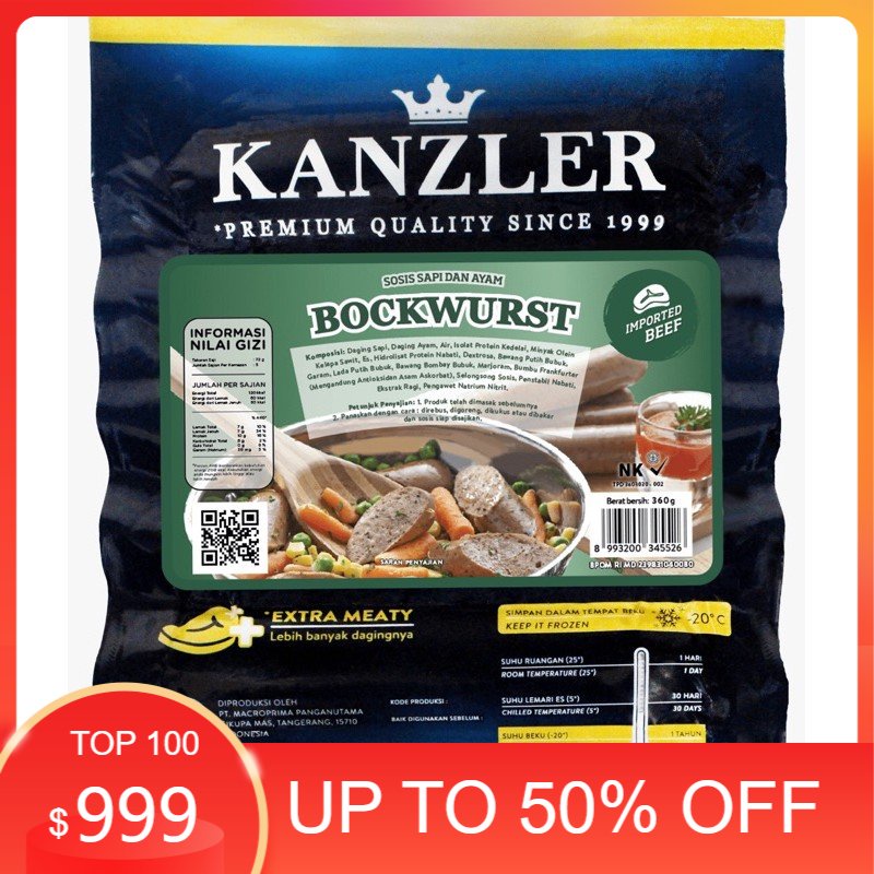 

Kanzler Sosis Bockwurst 360gr
