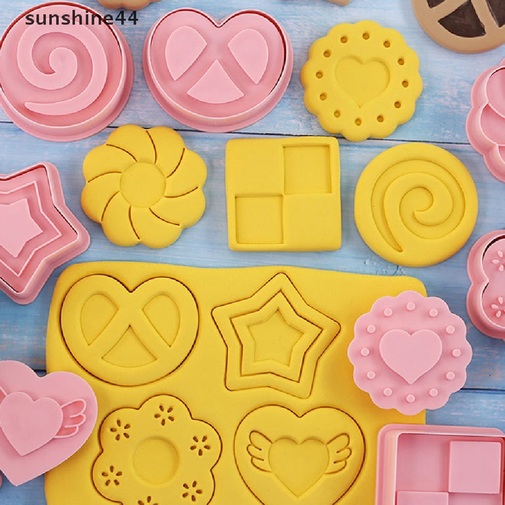 Sunshine 8pcs/Set DIY Kue Decorag Tools Kartun Biskuit Cetakan Cookie Cutters Set.