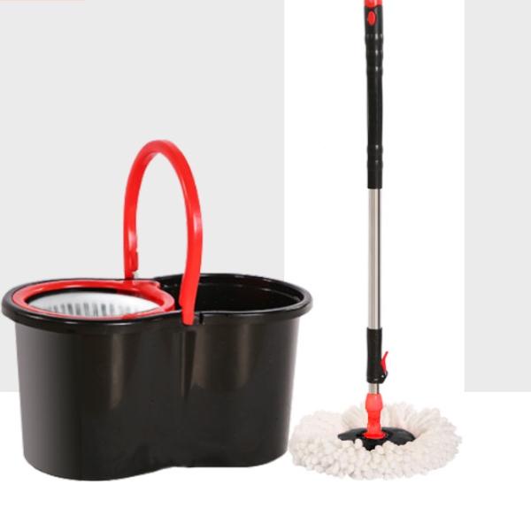 Depan Alat Pel Lantai Spin Super Magic Mop Praktis Ember Bilas Bahan PP Plastik & Baja Tahan Karat P