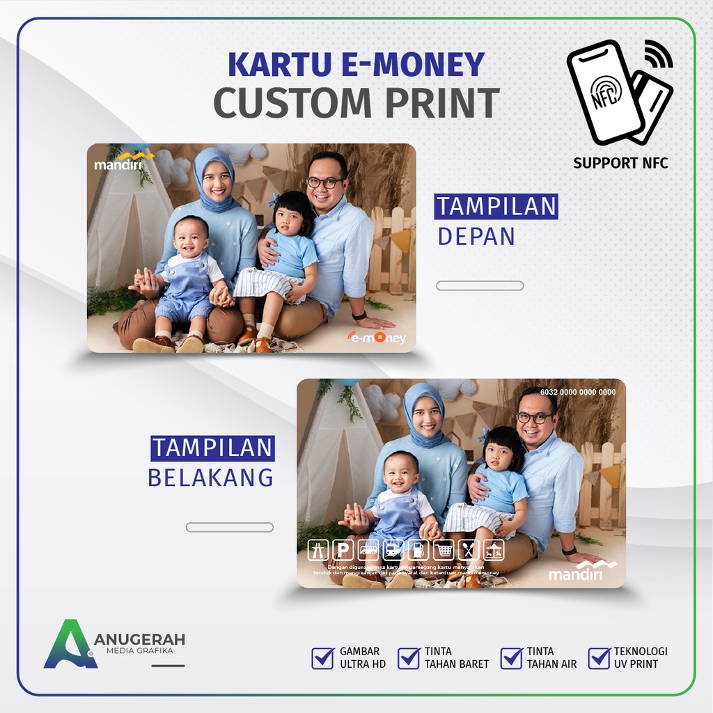 Kartu E-money Mandiri Custom Print