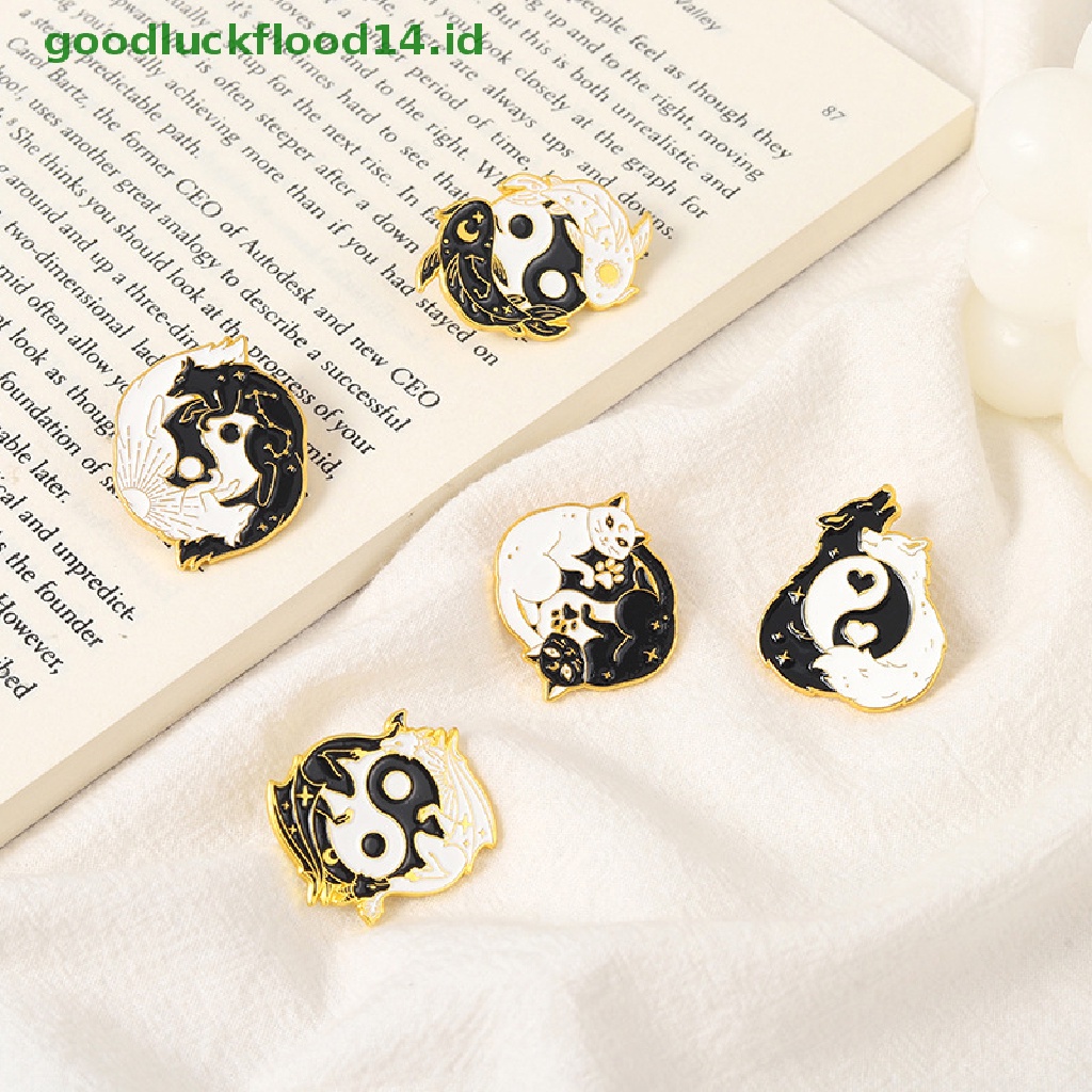 [GOOGFOUR] Kartun Lucu Tai Chi Hewan Enamel Alloy Bros Pin Lencana Perhiasan Hadiah [TOP]