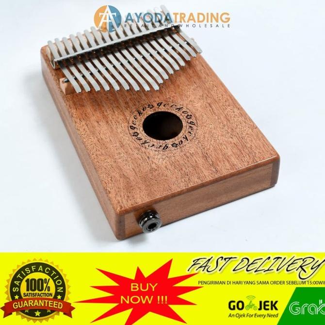 Paket Authentic Gecko Kalimba K17MEQ Equlizer Hard Case