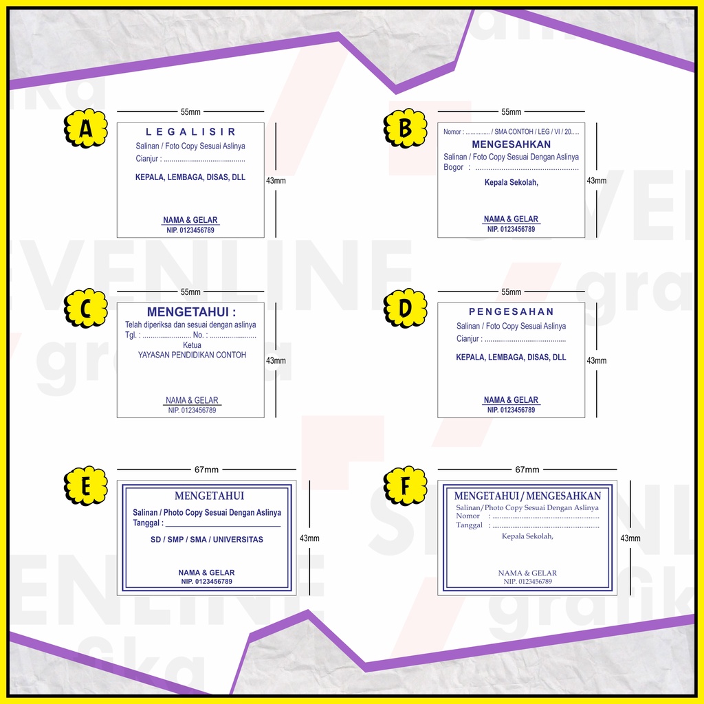 

STEMPEL LEGALISIR / PENGESAHAN / MENGETAHUI