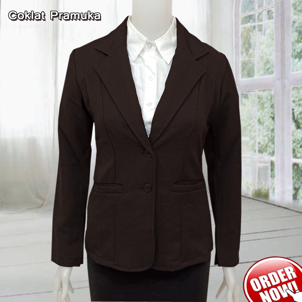 Blazer Hitam Formal Kerja Kantor Wanita Kancing 2 Jas Hitam Kerja Kantor Blezer kerja Blezer formal Blazer Jumbo Blezer Kantor Wanita