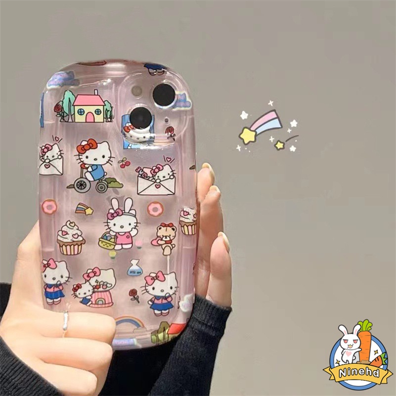 IPHONE Casing Kompatibel Untuk Iphone14 13 12 11 Pro Max X Xr Xs Max8 7 6 6s Plus Se2020Kartun Kucing Jelly Bening Casing Ponsel Airbag Casing Shockproof Silikon Soft Case Cover Pelindung