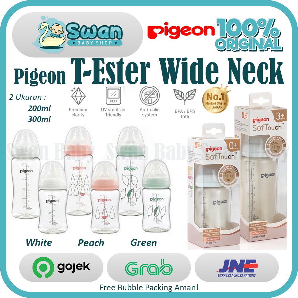 Pigeon Botol T-Ester Wide Neck w/ P-Plus Nipple