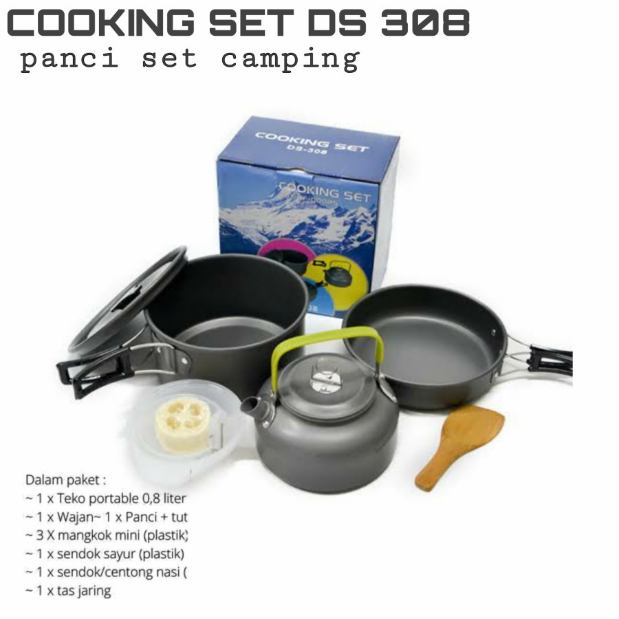 Cooking set SY 200 DS 101 DS 301 DS 308 Penggorengan Alat Masak Camping