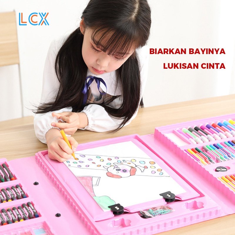 LCX 208 Pensil Warna Crayon Set Crayon Mewarnai 208 Warna Pensil Krayon Alat Menggambar atau Mewarnai VS-1859