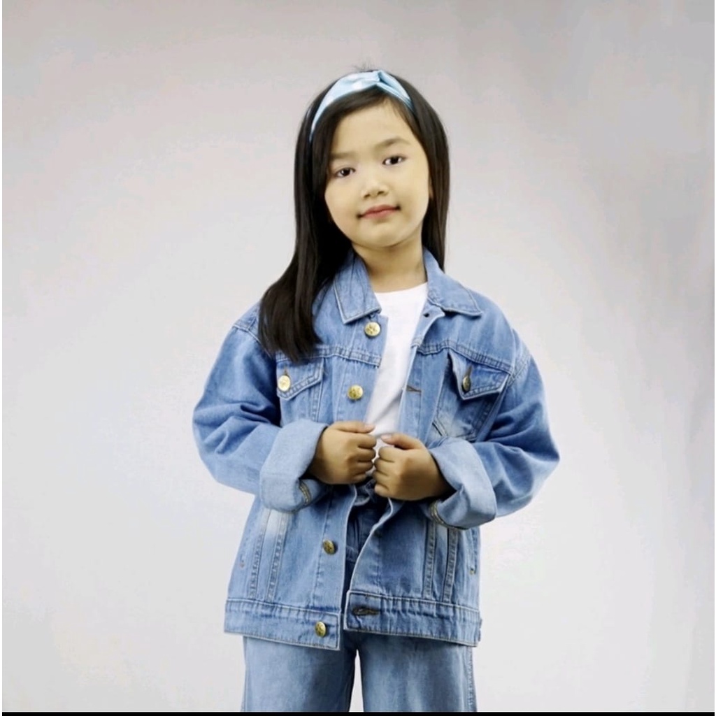 Jaket Jeans Anak Unisex Size 2-13 tahun