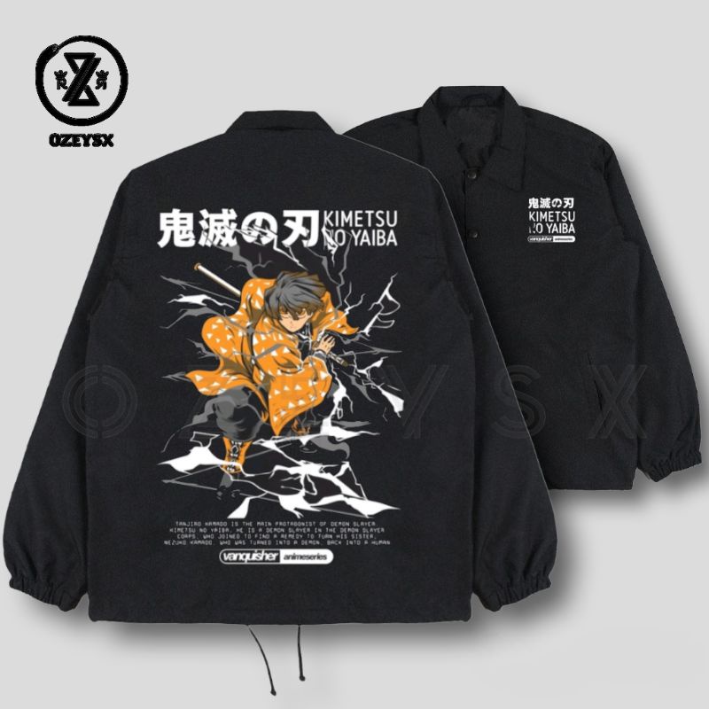 Jaket Coach Anime Kimetsu No Yaiba Dewasa Pria Wanita / Coach Jaket Parasut Wibu kimetsu no Yaiba Original Waterproof / jaket Parasut Wibu Japan Premium