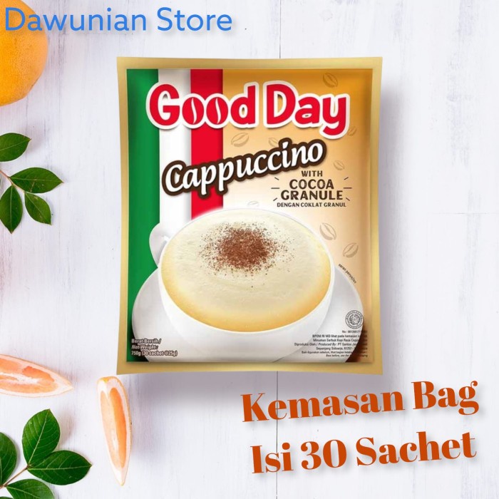

Terlaris ✨ - Good Day Cappucino Kopi kemasan 1 bag isi 30 sachet x 25gr 2.1.23