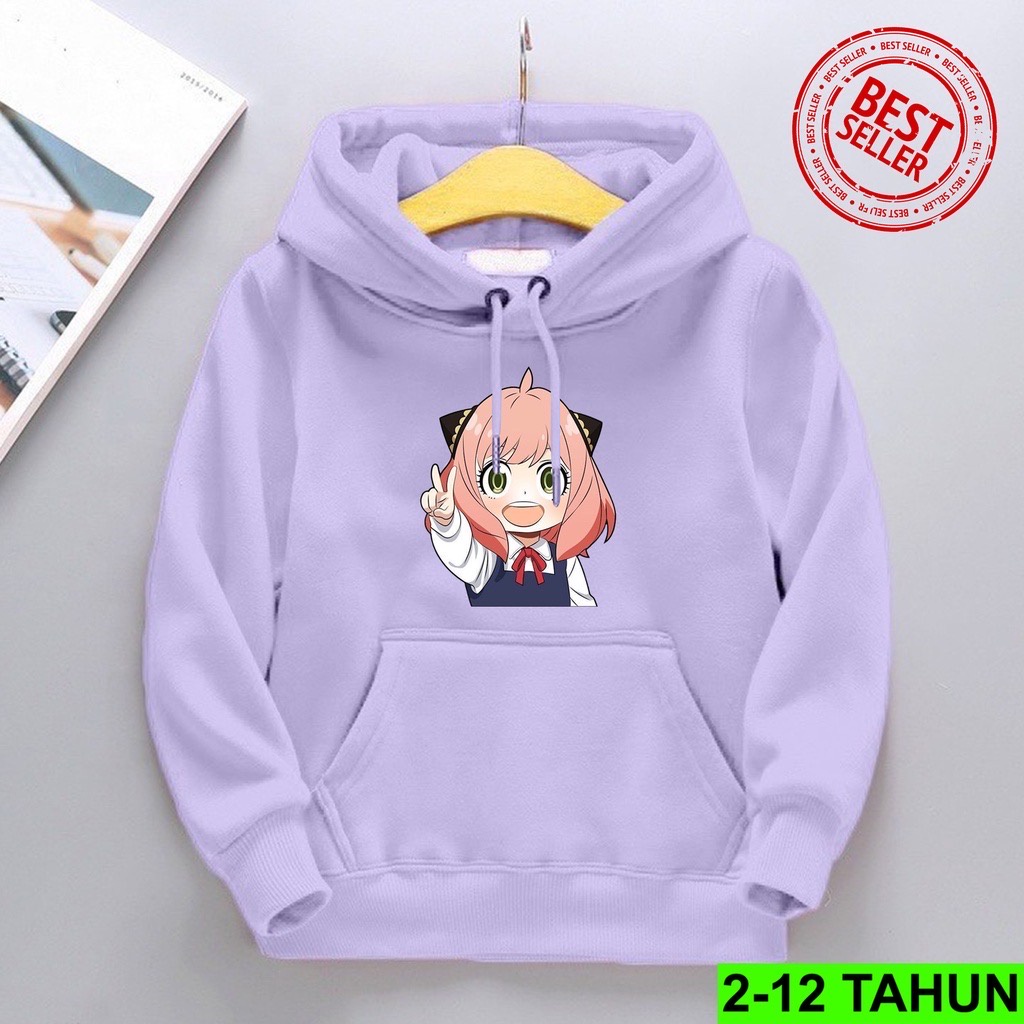 ANYA FORGER Jaket Hoodie Anak Viral II Jumper Hoodie Anak  ANYA FORGER  II Sweater Hoodie Kids Sz M - XL ( Laki Laki &amp; Peremepuan )