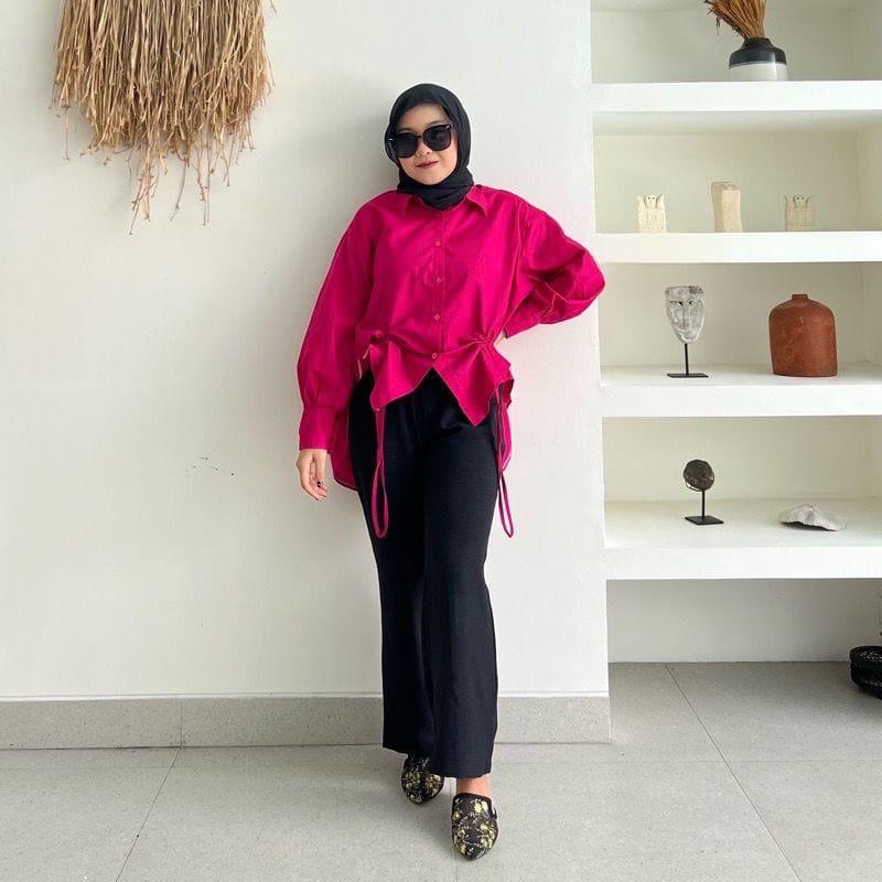 Kemeja Katun Oversize Serut Depan - Katun Shirt Oversize