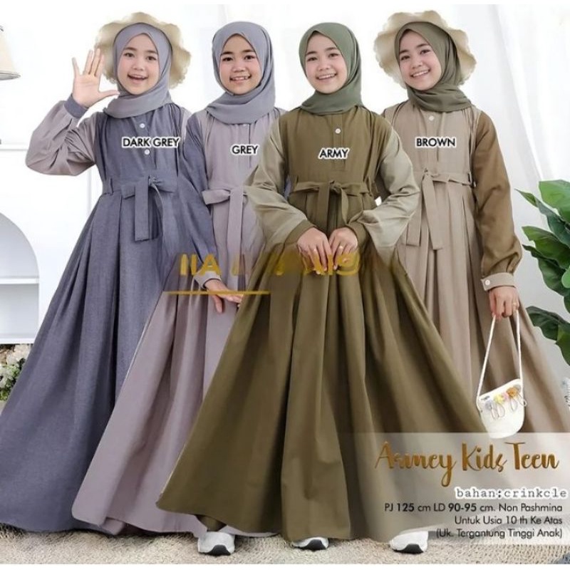 GAMIS ANAK REMAJA TANGGUNG USIA 10 11 12 13 14 15 TAHUN / ARMEY KIDS TEEN /  GAMIS ANAK KIDS  / PAKA