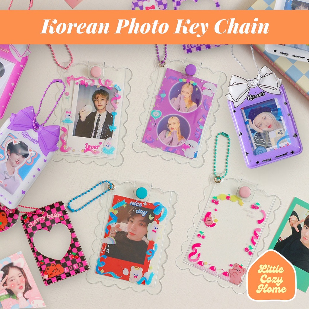 Korean Photo Holder Key Chain / Pelindung Kartu Motif Kartun Transportasi Gaya Korea Untuk Sekolah Kantor / Gantungan Tali Kartu Akses MRT Busway Lanyard Photo Card